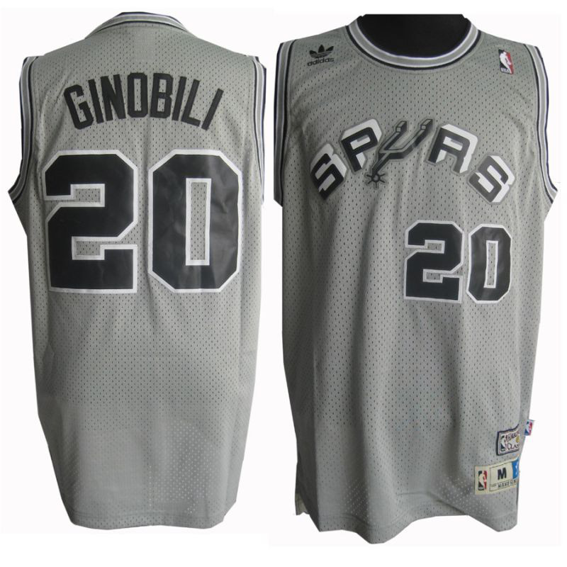 NBA San Antonio Spurs 20 Manu Ginobili Swingman Grey Jersey